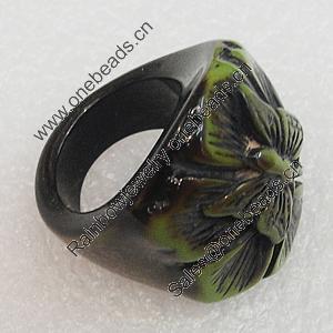 Resin Rings, Flower 32x27mm, Sold by Box