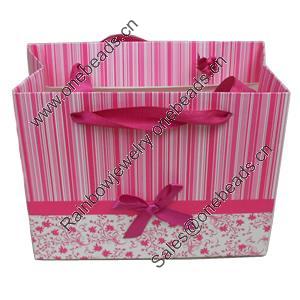 Gift Shopping Bag, Material:Paper, Size: about 14cm wide, 11cm high, 6.5cm bottom wide, Sold by Box