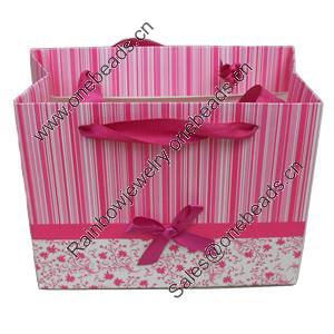 Gift Shopping Bag, Material:Paper, Size: about 23cm wide, 18cm high, 10cm bottom wide, Sold by Box