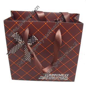 Gift Shopping Bag, Material:Paper, Size: about 20cm wide, 20cm high, 8cm bottom wide, Sold by Box
