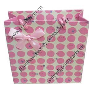 Gift Shopping Bag, Material:Paper, Size: about 20cm wide, 20cm high, 7.5cm bottom wide, Sold by Box