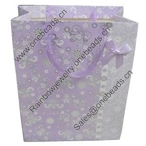 Gift Shopping Bag, Material:Paper, Size: about 25cm wide, 32cm high, 13cm bottom wide, Sold by Box