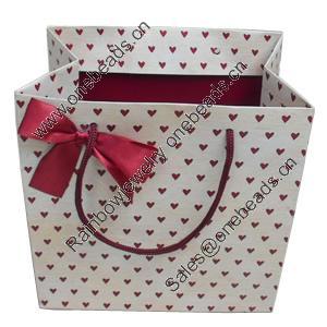 Gift Shopping Bag, Material:Paper, Size: about 20cm wide, 20cm high, 13cm bottom wide, Sold by Box