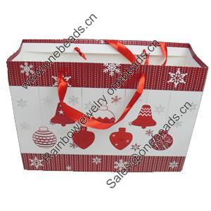 Gift Shopping Bag, Material:Paper, Size: about 37cm wide, 27cm high, 13cm bottom wide, Sold by Box