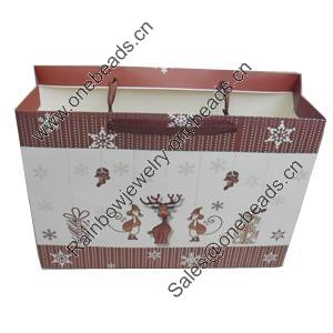 Gift Shopping Bag, Material:Paper, Size: about 37cm wide, 27cm high, 13cm bottom wide, Sold by Box