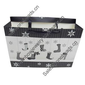 Gift Shopping Bag, Material:Paper, Size: about 37cm wide, 27cm high, 13cm bottom wide, Sold by Box