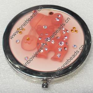 Zinc Alloy Grooming Mirror, Flat Round, diameter:70mm, Sold by PC