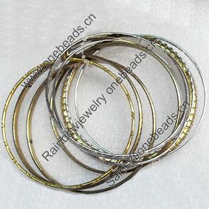 Iron Bracelet, width:3-5mm, Inner diameter:68mm, Outside diameter:72mm, Sold by Dozen