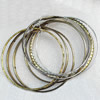 Iron Bracelet, width:3-5mm, Inner diameter:68mm, Outside diameter:72mm, Sold by Dozen