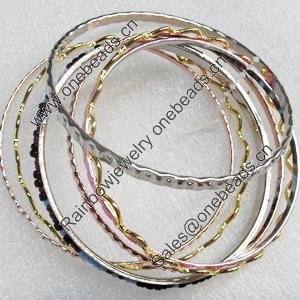 Iron Bracelet, width:2-5mm, Inner diameter:68mm, Outside diameter:72mm, Sold by Dozen