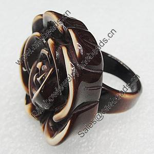 Resin Rings, Flower 40x38mm, Sold by Box