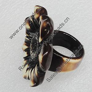Resin Rings, Flower 40mm, Sold by Box