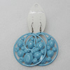 Iron Earrings, Flat Round 60mm, Sold by Group