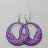 Iron Earrings, Flat Round 60mm, Sold by Group