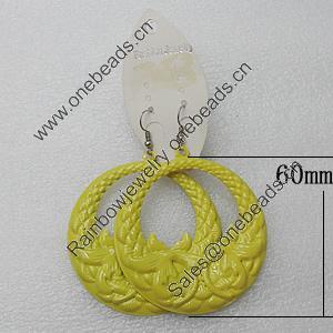 Iron Earrings, Flat Round 60mm, Sold by Group