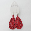 Iron Earrings, Teardrop 58x30mm, Sold by Group