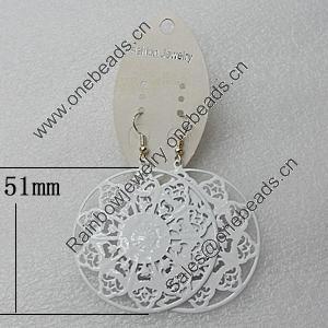 Iron Earrings, Flat Round 51mm, Sold by Group