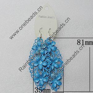 Iron Earrings, 81x35mm, Sold by Group