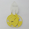Iron Earrings, Flat Oval 60x50mm, Sold by Group