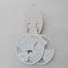 Iron Earrings, Flat Oval 60x50mm, Sold by Group