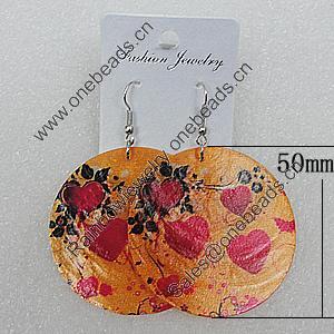 Shell Earrings, Flat Round 50mm, Sold by Group