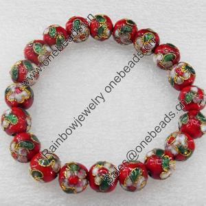 Cloisonne Bracelet, Round, width:6mm, Outside diameter:about 7.1-Inch, Sold by Strand