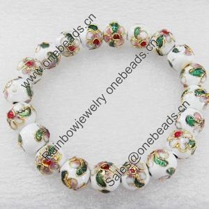 Cloisonne Bracelet, Round, width:10mm, Outside diameter:about 7.1-Inch, Sold by Strand