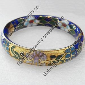 Cloisonne Bracelet, width:14mm, Inner diameter:60mm, Outside diameter:75mm, Sold by PC