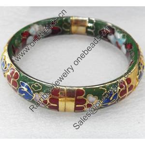 Cloisonne Bracelet, width:14mm, Inner diameter:60mm, Outside diameter:75mm, Sold by PC