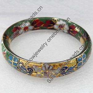 Cloisonne Bracelet, width:14mm, Inner diameter:60mm, Outside diameter:75mm, Sold by PC