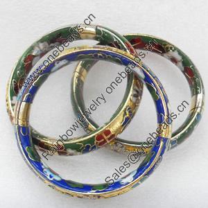 Cloisonne Bracelet, Mix color & Mix style, width:14mm, Inner diameter:60mm, Outside diameter:75mm, Sold by PC