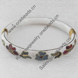 Cloisonne Bracelet, width:9mm, Inner diameter:60mm, Outside diameter:70mm, Sold by PC