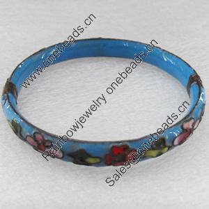 Cloisonne Bracelet, width:9mm, Inner diameter:60mm, Outside diameter:70mm, Sold by PC