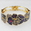 Cloisonne Bracelet, width:27mm, Inner diameter:48x58mm, Sold by PC