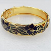 Cloisonne Bracelet, width:15mm, Inner diameter:58mm, Outside diameter:67mm, Sold by PC