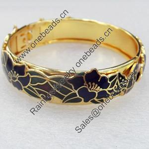 Cloisonne Bracelet, width:15mm, Inner diameter:58mm, Outside diameter:67mm, Sold by PC