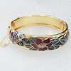 Cloisonne Bracelet, width:15mm, Inner diameter:58mm, Outside diameter:67mm, Sold by PC