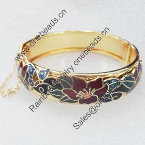 Cloisonne Bracelet, width:15mm, Inner diameter:58mm, Outside diameter:67mm, Sold by PC