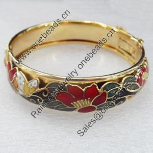 Cloisonne Bracelet, width:15mm, Inner diameter:58mm, Outside diameter:67mm, Sold by PC