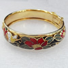 Cloisonne Bracelet, width:15mm, Inner diameter:58mm, Outside diameter:67mm, Sold by PC