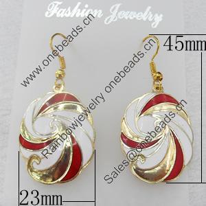 Cloisonne Earring, Flat Oval, 23x45mm, Sold by Pair