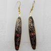 Cloisonne Earring, 10x65mm, Sold by Pair