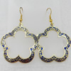 Cloisonne Earring, Flower, 37x55mm, Sold by Pair