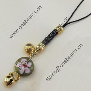 Mobile Decoration, Cloisonne, Length about:3.818-inch, Pendant width about:13mm, Sold by Strand