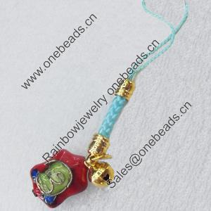 Mobile Decoration, Cloisonne, Length about:3.464-inch, Pendant width about:14mm, Sold by Strand