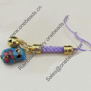 Mobile Decoration, Cloisonne, Length about:3.149-inch, Pendant width about:9mm, Sold by Strand