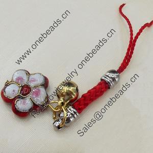 Mobile Decoration, Cloisonne, Length about:3.346-inch, Pendant width about:16mm, Sold by Strand