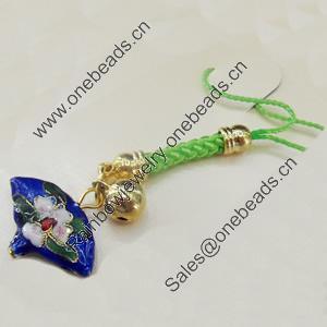 Mobile Decoration, Cloisonne, Length about:3.54-inch, Pendant width about:22mm, Sold by Strand