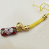 Mobile Decoration, Cloisonne, Length about:3.62-inch, Pendant width about:8mm, Sold by Strand