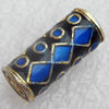 Cloisonne Beads, Tube, 7x16mm, Hole:Approx 1.5mm, Sold by PC